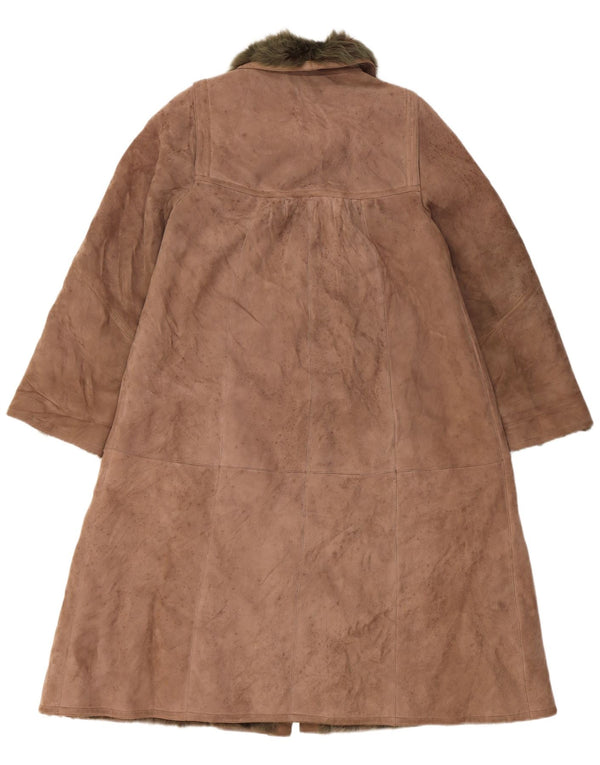 Płaszcz damski VINTAGE Shearling UK 14, duży, beżowy