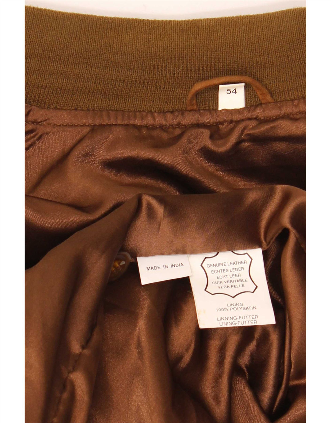 Vintage męska zamszowa kurtka bomber IT 54 2XL brązowa skóra