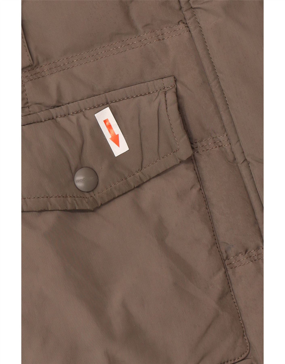 Damski ocieplany płaszcz z kapturem Woolrich UK 6 XS Szary poliester zimowy