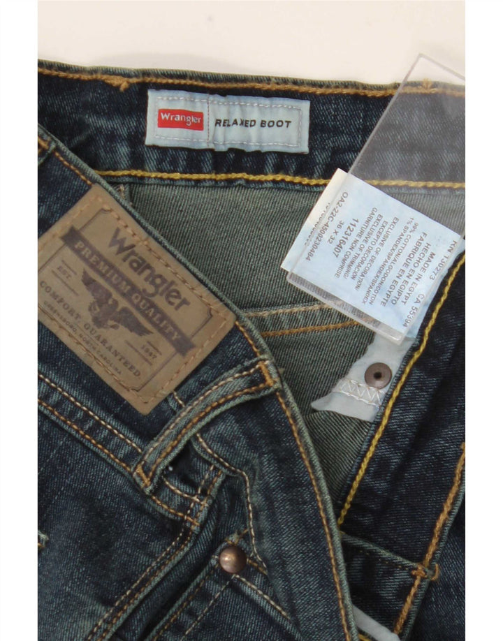 Męskie jeansy Bootcut Wrangler W36 L32, granatowo-niebieskie, bawełniane