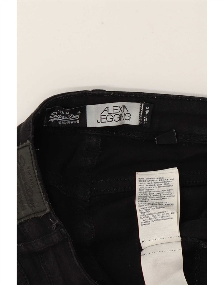 Damskie jeansy Superdry Alexia Jegging W31 L26, czarne, bawełniane