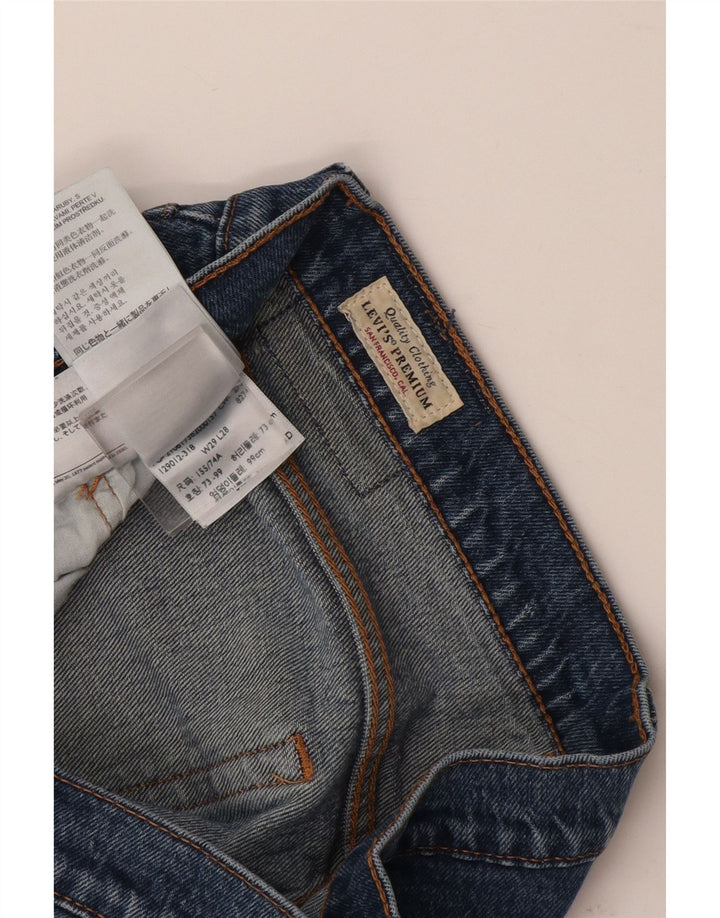 Damskie jeansy Levi's 501 Straight W29 L28 Niebieskie bawełniane