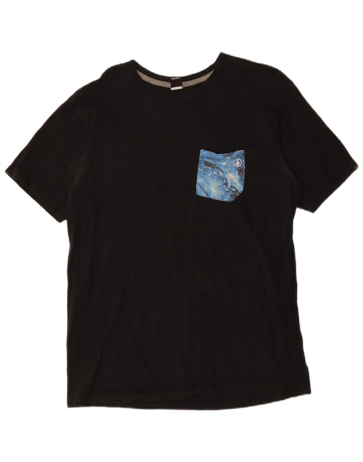 Damska koszulka z grafiką Volcom Top UK 16, duża, czarna bawełna