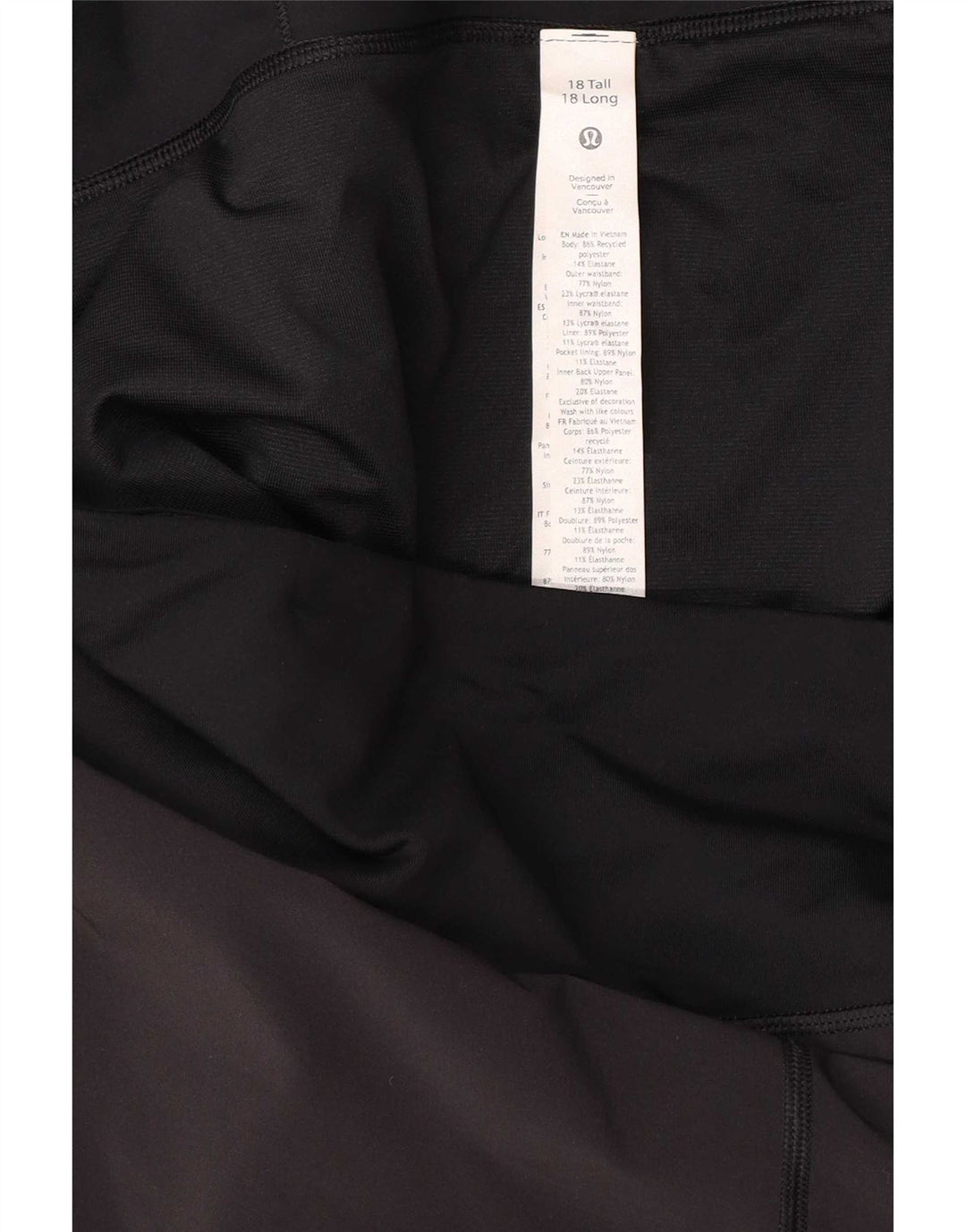 Damskie spodenki sportowe Lululemon US 18 2XL, czarny poliester