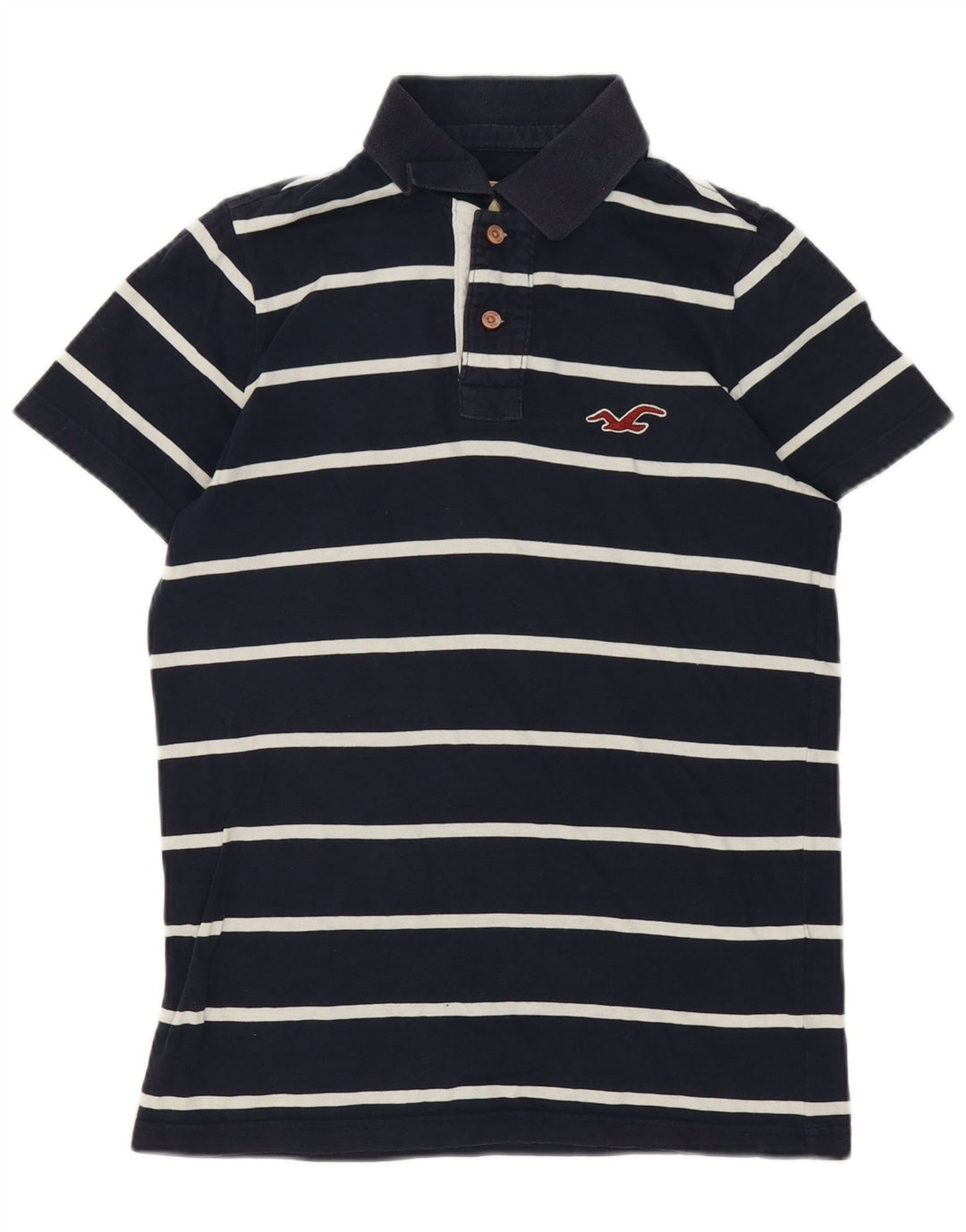 Męska koszulka polo Hollister w małe granatowe paski