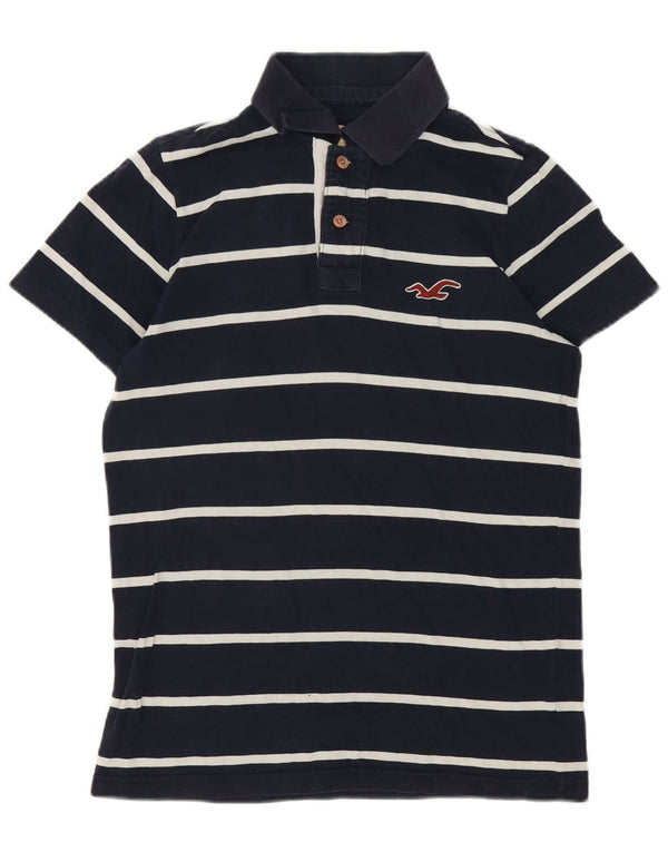 Męska koszulka polo Hollister w małe granatowe paski