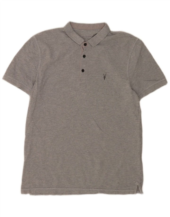 Męska koszulka polo All Saints, średnia szara bawełna