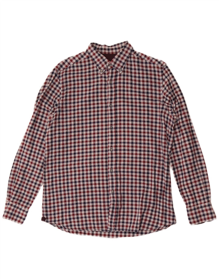Męska koszula flanelowa Massimo Dutti, duża, wielokolorowa kratka
