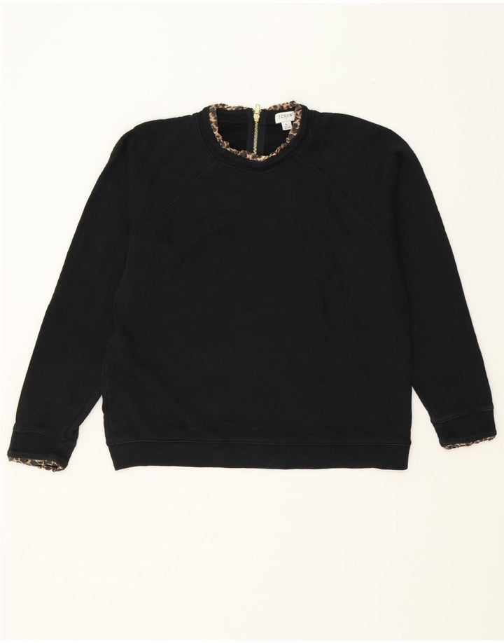 J. CREW Womens Sweatshirt Jumper UK 16 Large Black Cotton Vintage J. Crew and Second-Hand J. Crew from Messina Hembry 