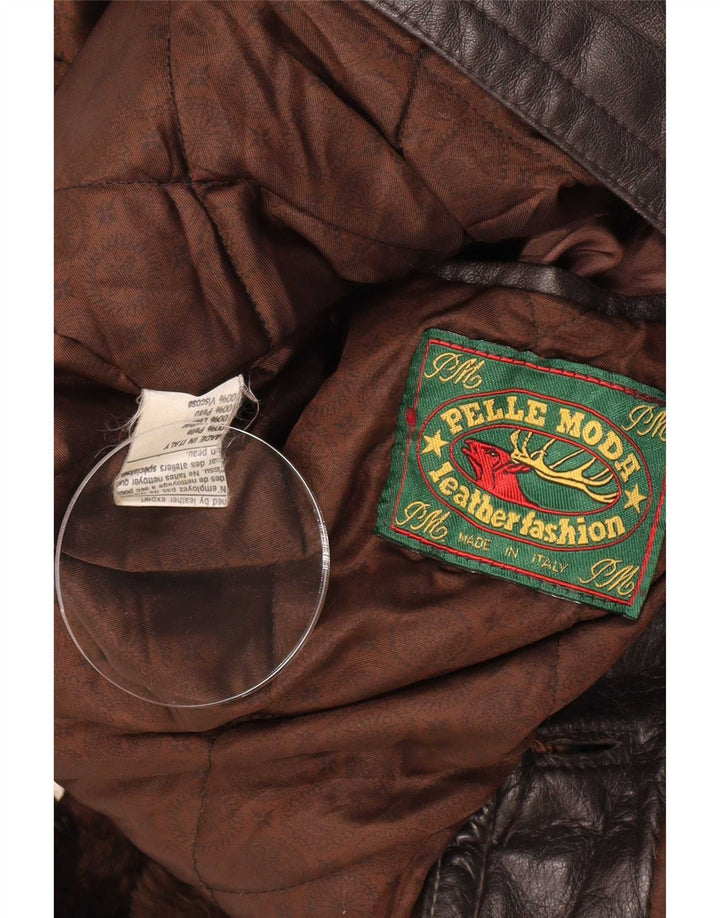Pelle Moda Męski płaszcz skórzany UK 40 Large Brown Classic