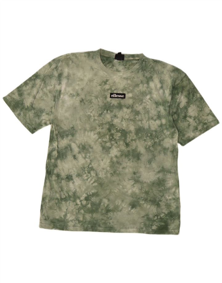 T-shirt męski Ellesse, mały, bawełniany Tie Dye w kolorze khaki