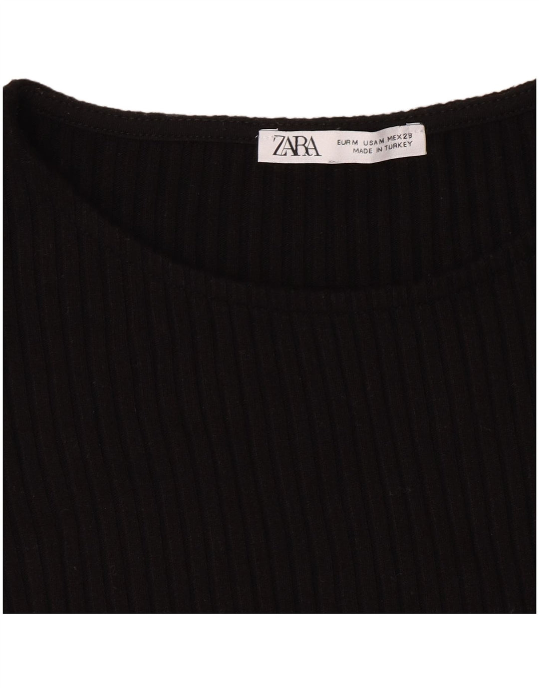 Damski T-shirt Zara Crop Top UK 12 Średni Czarny
