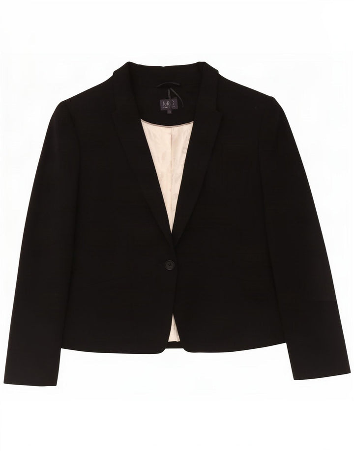 Marks & Spencer Damska marynarka zapinana na 1 guzik UK 20 2XL Czarny poliester