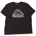 Męski T-shirt z grafiką Kappa, duży, czarny, bawełniany