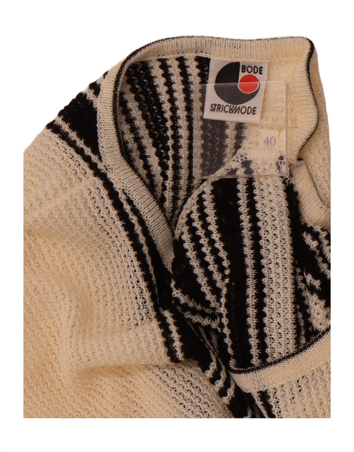 Damski sweter BODE z dekoltem w łódkę, EU 40, średnie złamane białe paski