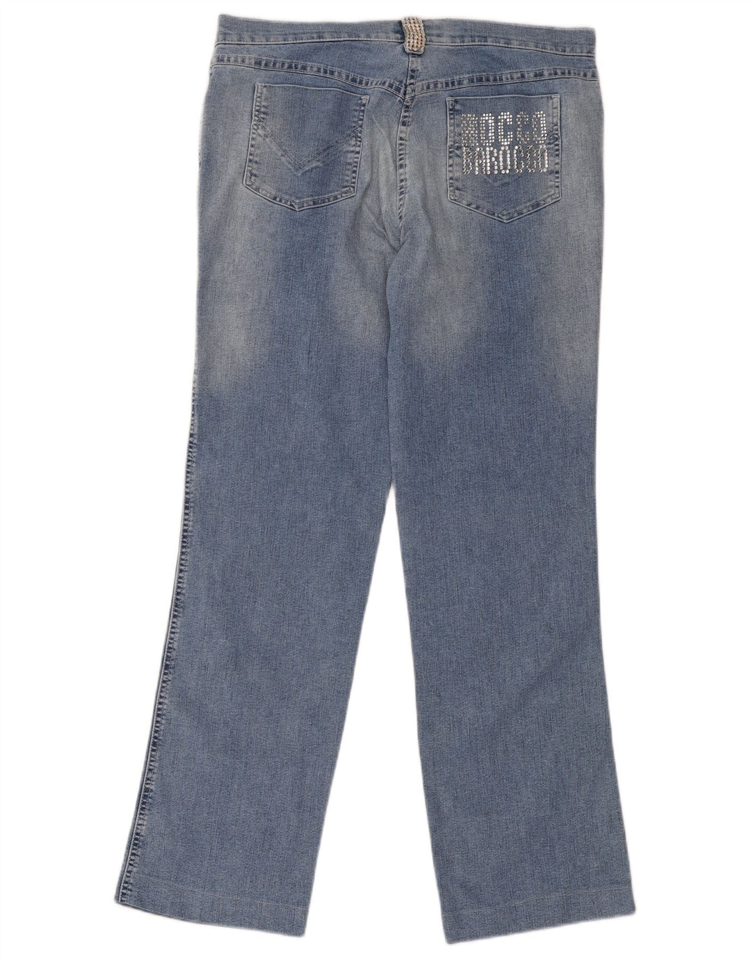 Damskie jeansy proste Roccobarocco W34 L31 Niebieskie bawełniane