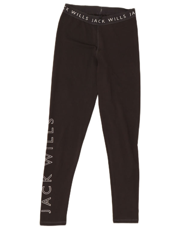 Damskie legginsy graficzne Jack Wills UK 8, małe, czarne, poliestrowe