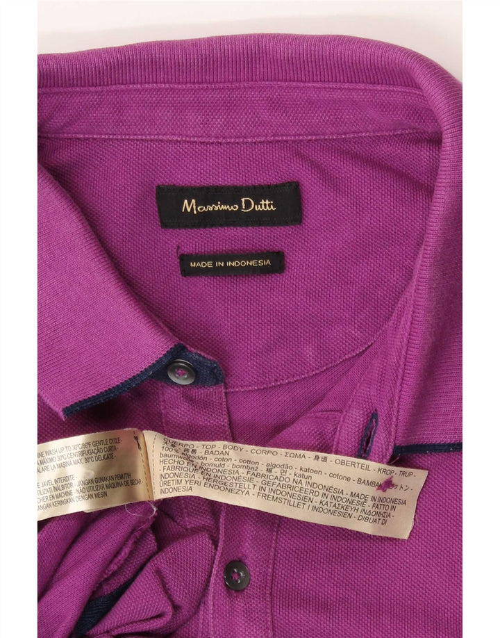 Męska koszulka polo Massimo Dutti XL, fioletowa, bawełniana