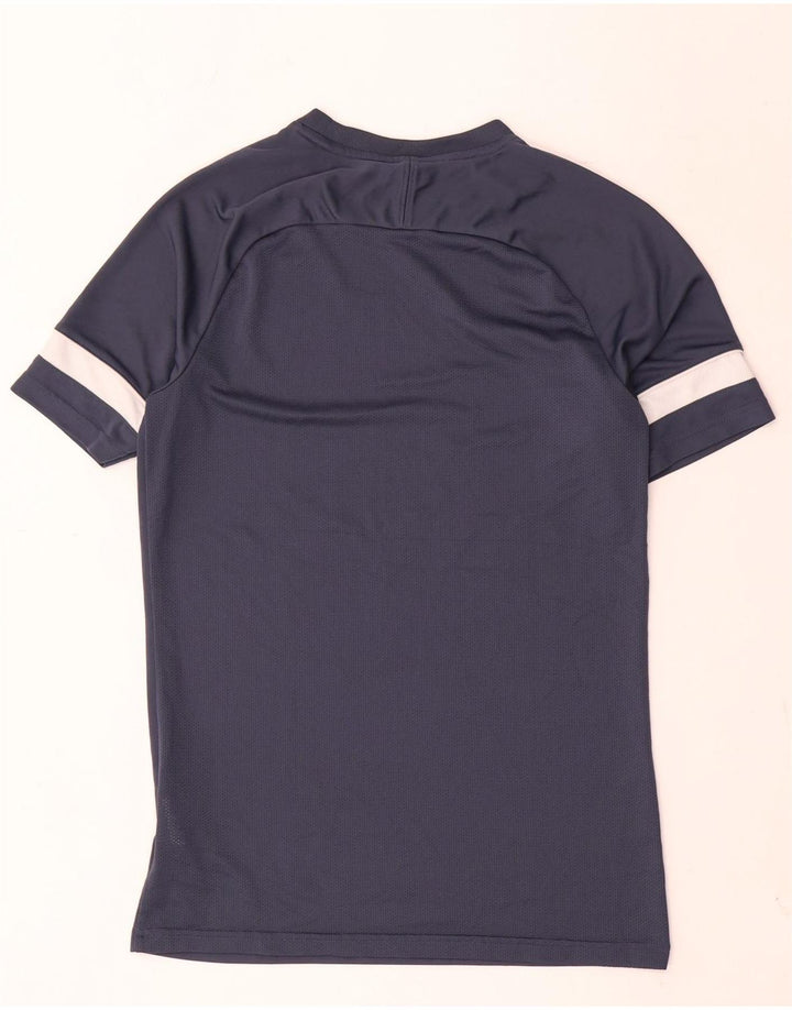 Męski T-shirt Nike Dri Fit, mały, granatowy, poliester z blokami kolorów