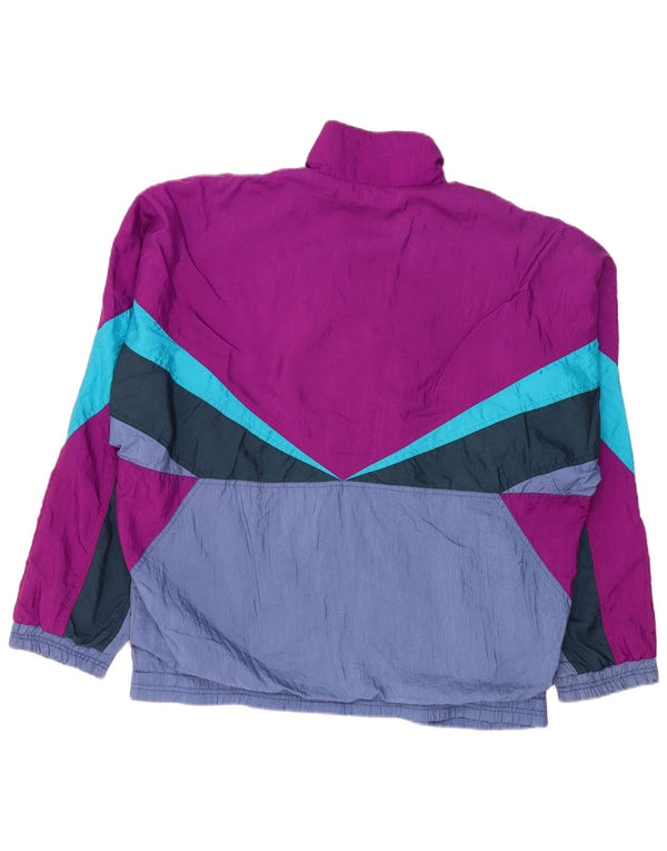 Męska kurtka dresowa Diadora XL Fioletowy nylon z blokami kolorów