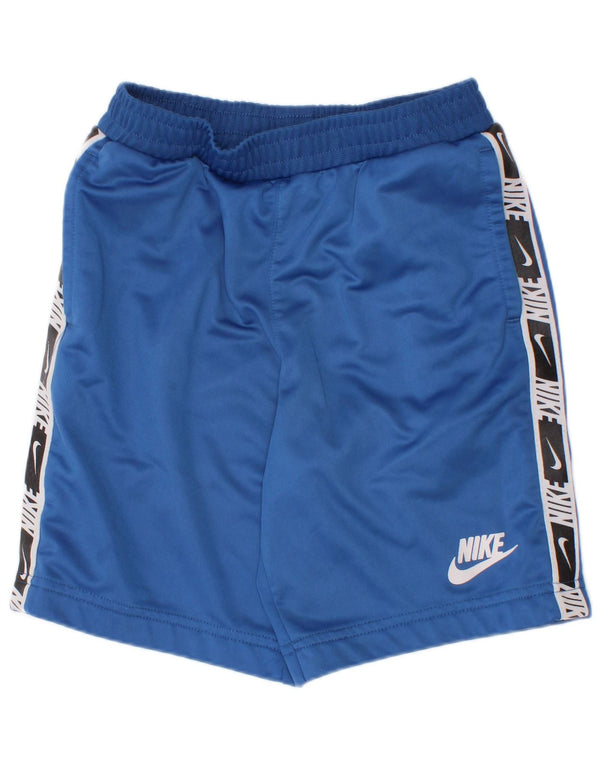Chłopięce spodenki sportowe Nike z grafiką, 6-7 lat, duże, niebieskie, poliestrowe z blokami kolorów
