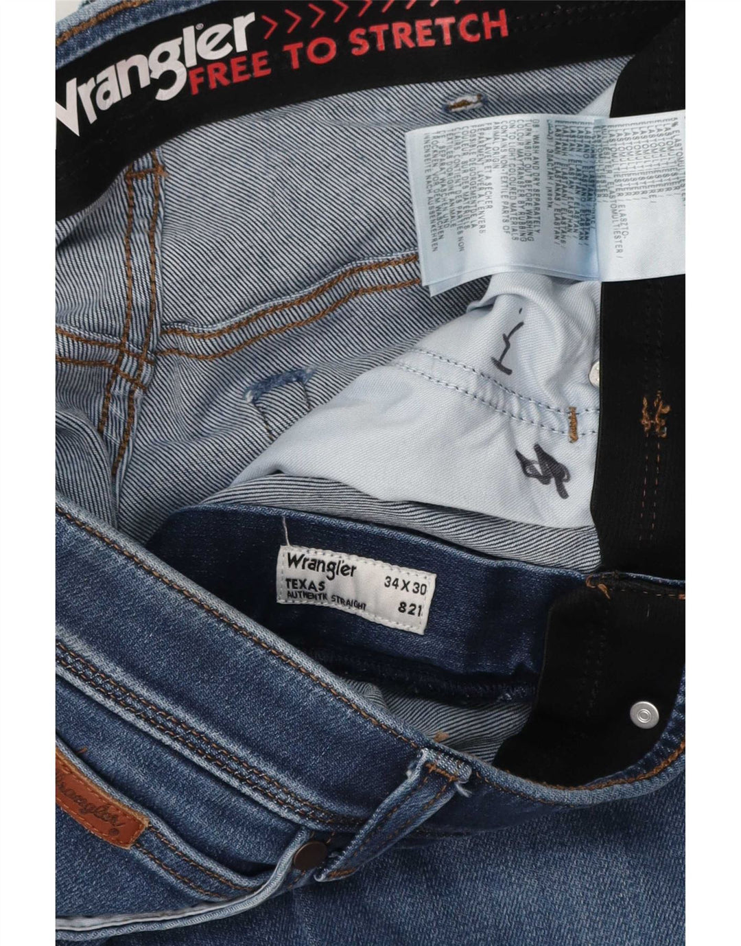 Męskie jeansy Wrangler Texas Straight W34 L26 Niebieskie, bawełniane