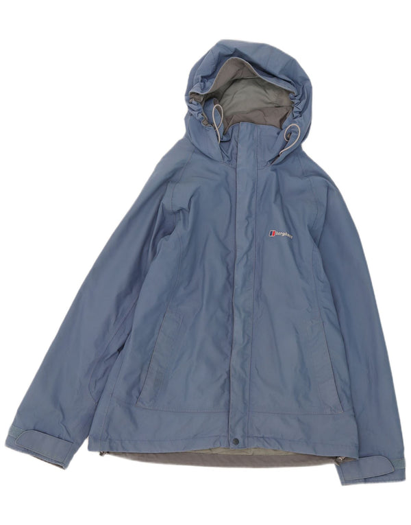 Damska kurtka przeciwdeszczowa z kapturem Berghaus UK 12, średni niebieski nylon