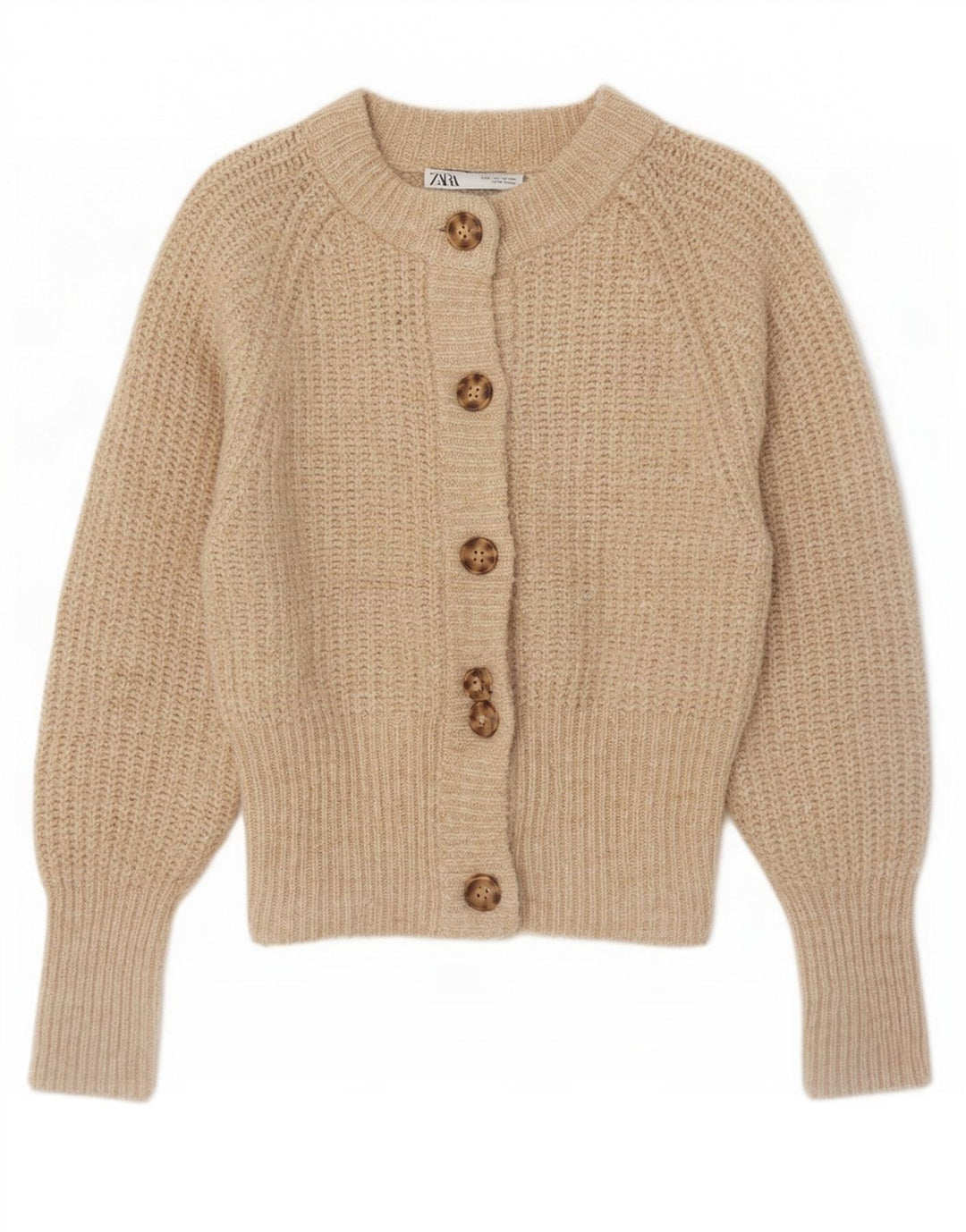 Sweter damski Zara Cardigan UK 12, średni beżowy poliester