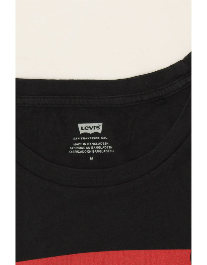 LEVI'S Womens Graphic T-Shirt Top UK 12 Medium Black Cotton Vintage Levi's and Second-Hand Levi's from Messina Hembry 
