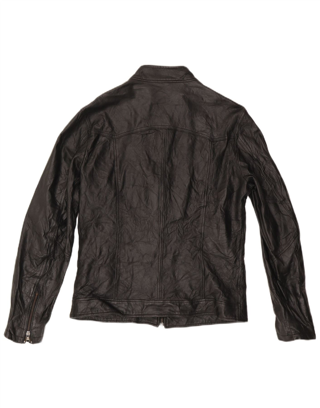 Vintage męska kurtka skórzana UK 38 średniej czarnej skóry