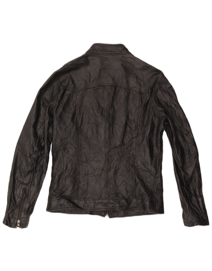 Vintage męska kurtka skórzana UK 38 średniej czarnej skóry
