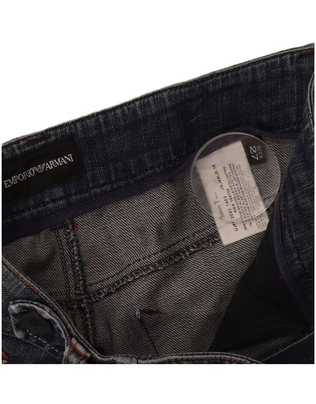 Damskie jeansy Bootcut Emporio Armani W27 L29 Niebieskie bawełniane