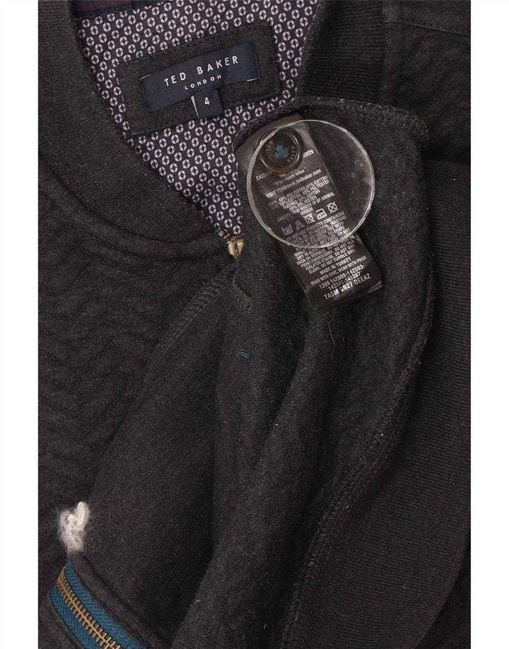 Męska kurtka dresowa Ted Baker, rozmiar 4, duża, szara, poliestrowa w jodełkę