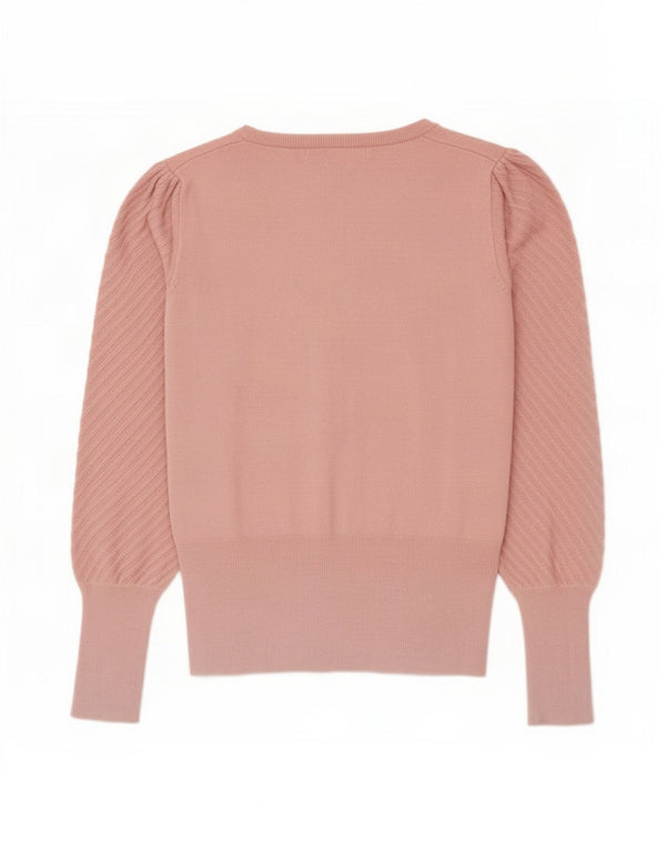 Marks & Spencer Damski sweter z dekoltem w łódkę, UK 8, mały, różowy