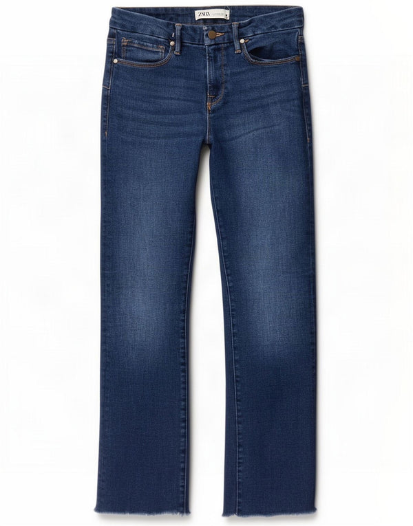 Proste dżinsy damskie Zara EU 38 Small W28 L29 Niebieski