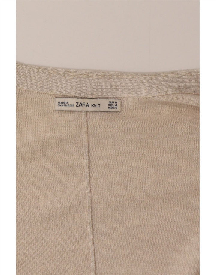Damski sweter oversize z długim rękawem Zara UK 14 średni beż