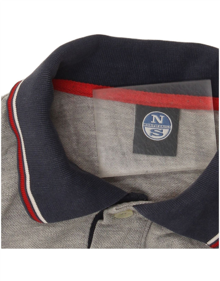 Męska koszulka polo North Sails z grafiką, mała, szara, nakrapiana