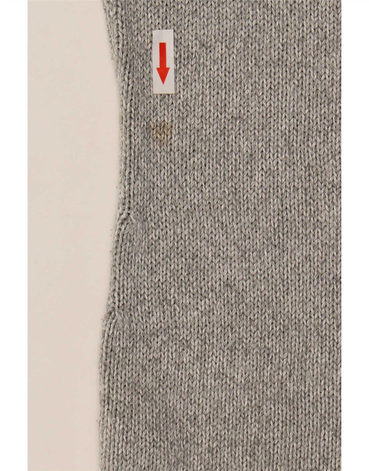 Damski sweter Massimo Dutti z krótkim rękawem i dekoltem w kształcie litery V, UK 10, mały, szary