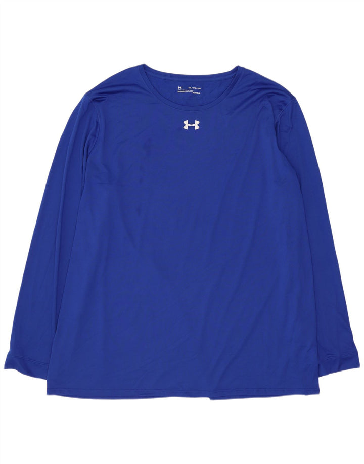 Męski top Under Armour Heat Gear z długim rękawem, 3XL, niebieski poliester