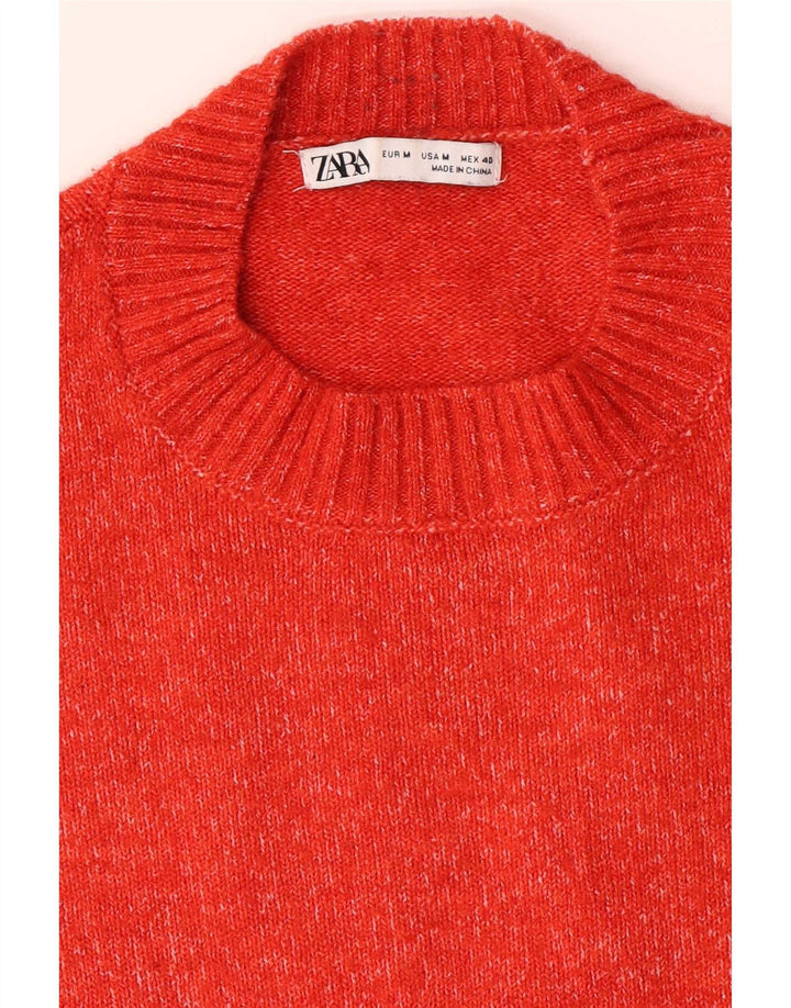 Męski sweter z okrągłym dekoltem Zara, średni pomarańczowy