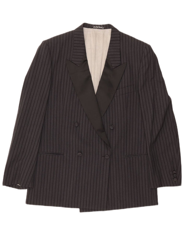 Damska marynarka Fila z podwójnymi piersiami IT 52 2XL Czarna wełniana w prążki