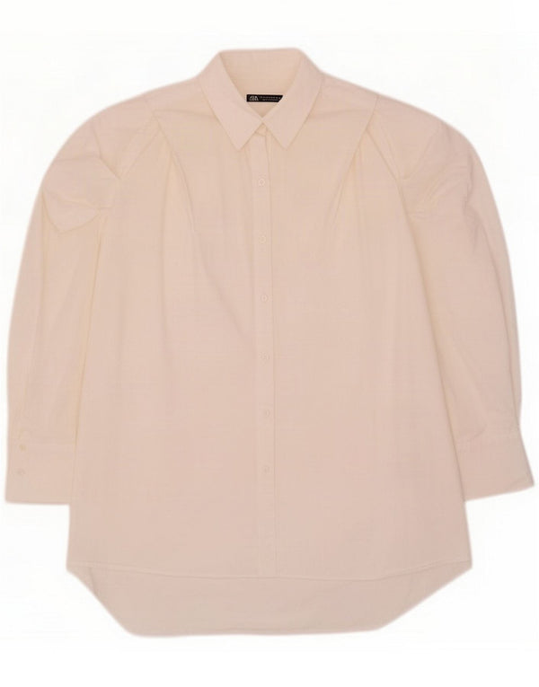 Damska sukienka oversize Zara UK 10 Small White Cotton