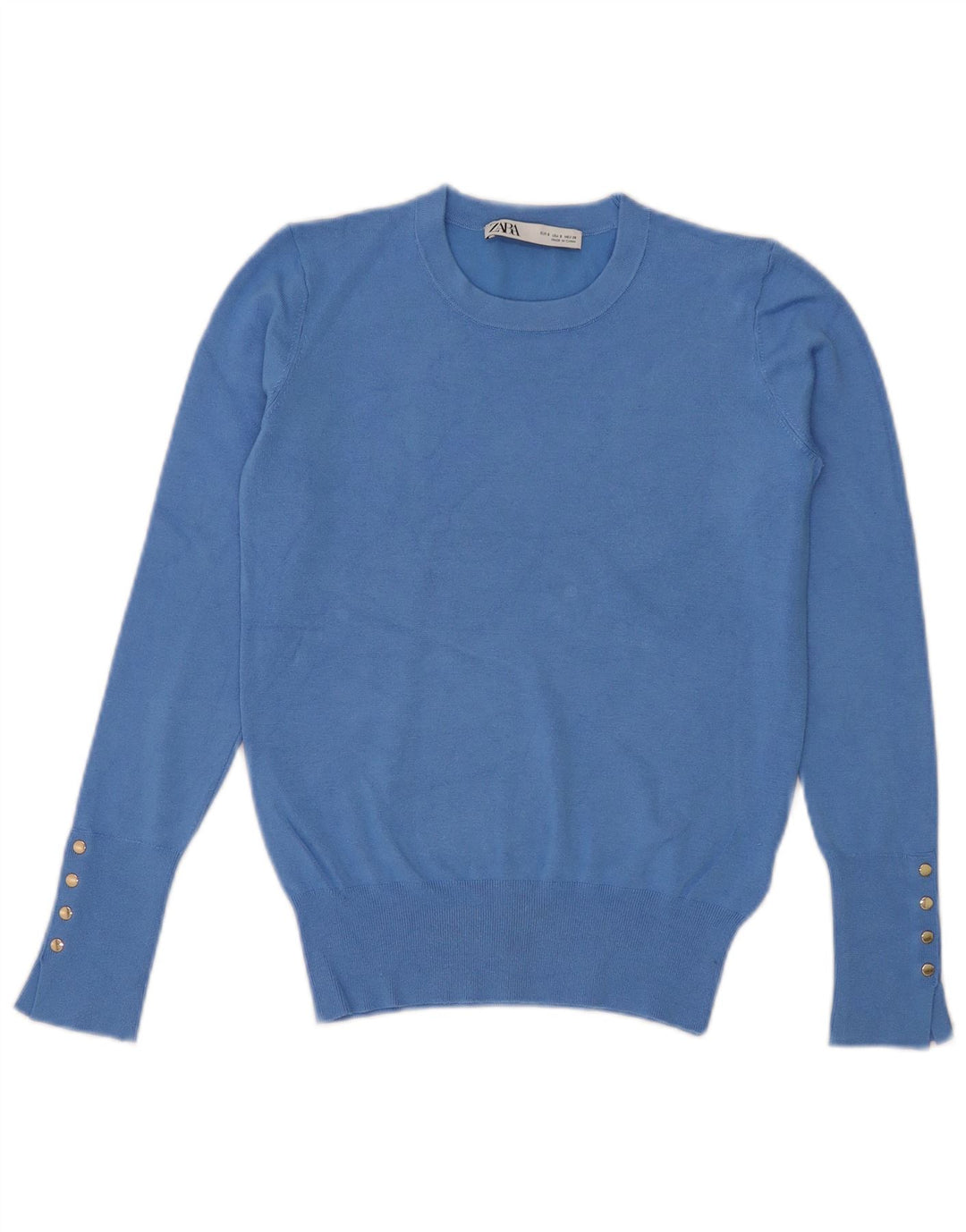 Sweter damski Zara z okrągłym dekoltem UK 10 Small Blue Viscose