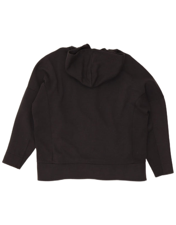 Damski sweter Adidas Oversize z kapturem i zamkiem błyskawicznym UK 16/18, duży, czarny, bawełniany