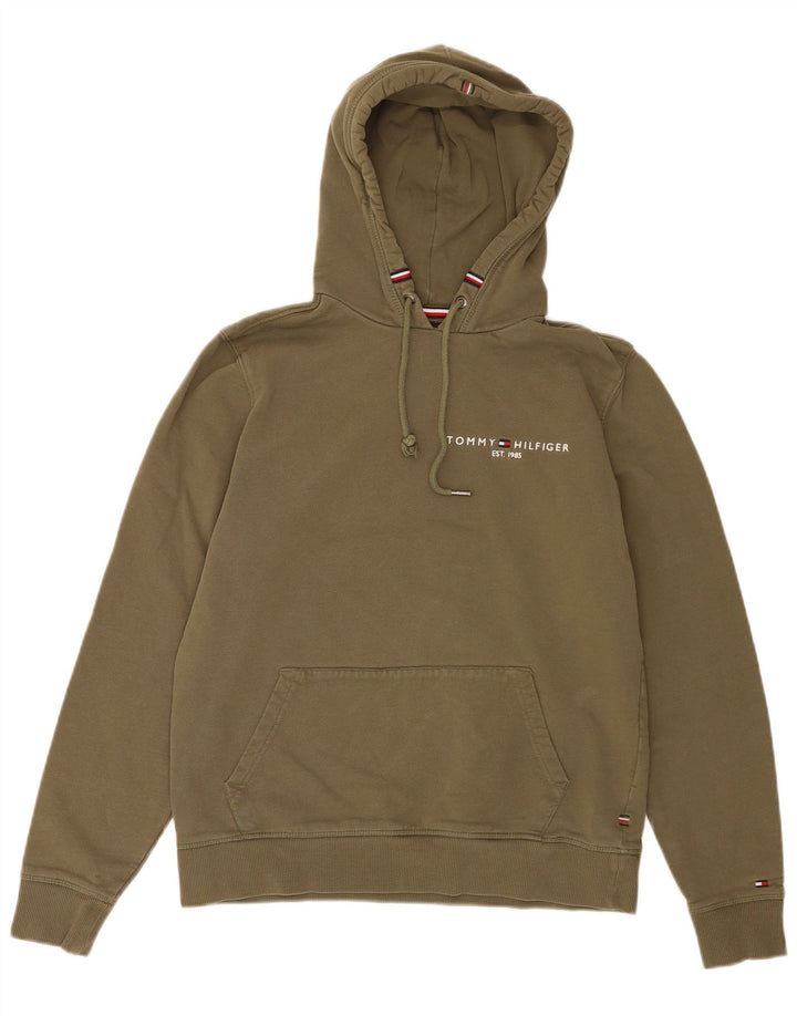 Męski sweter z kapturem Tommy Hilfiger, średnia bawełna khaki