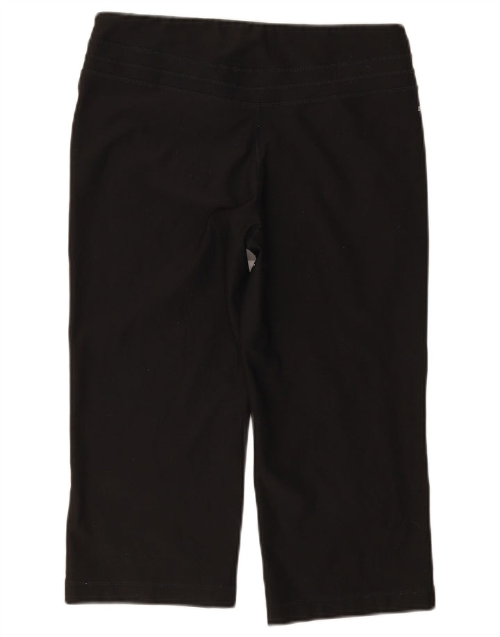 Damskie legginsy Nike Dri Fit Capri, średnie czarne, poliestrowe, sportowe
