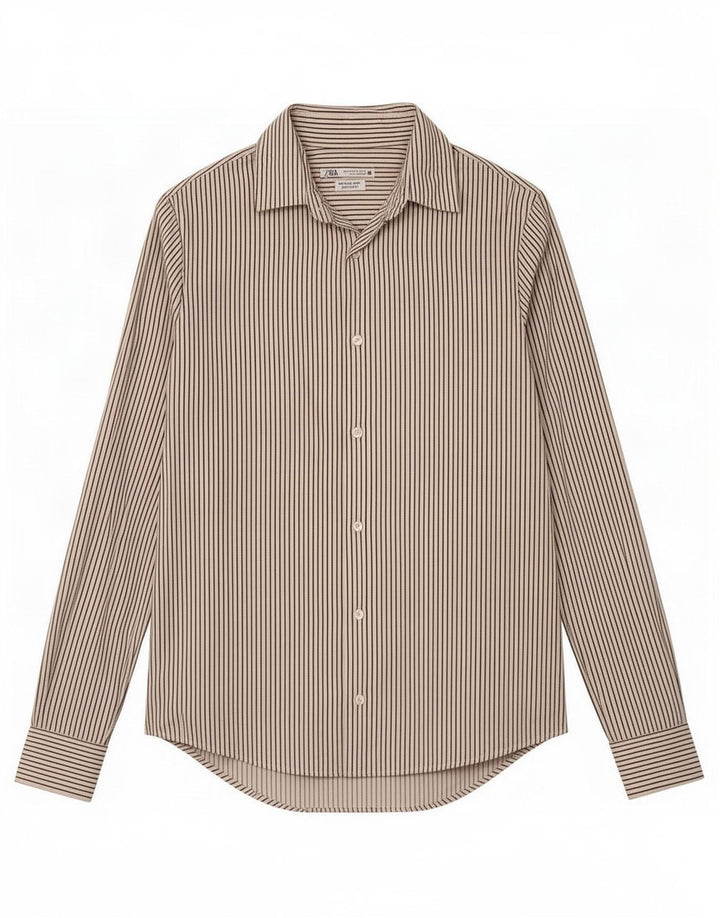 Koszula męska Zara Super Slim Fit w średnie białe prążki