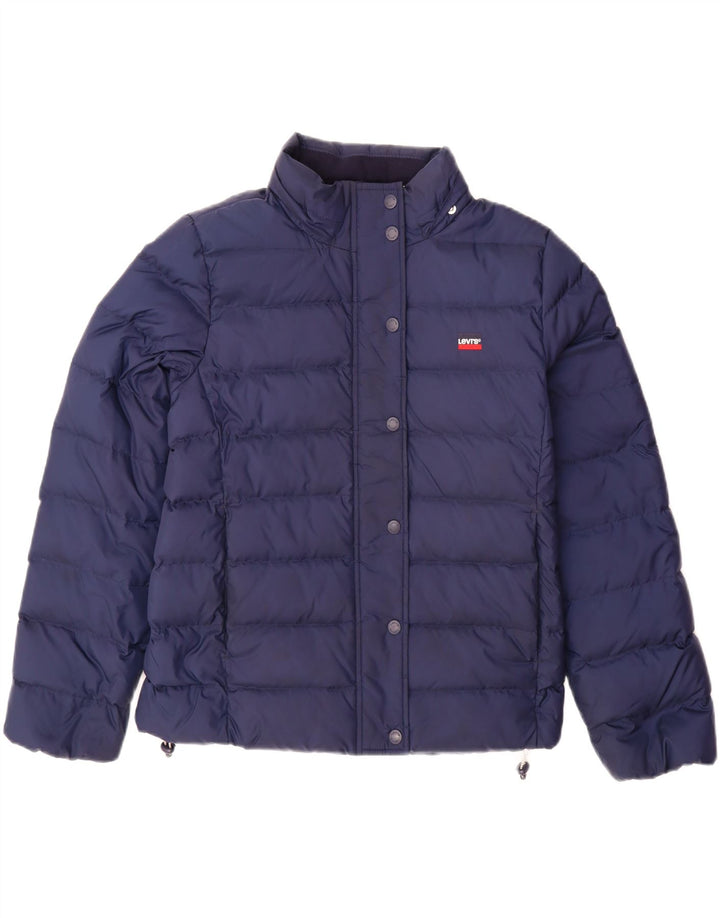 Damska wyściełana kurtka oversize z kapturem LEVI'S UK 10, mała, granatowa