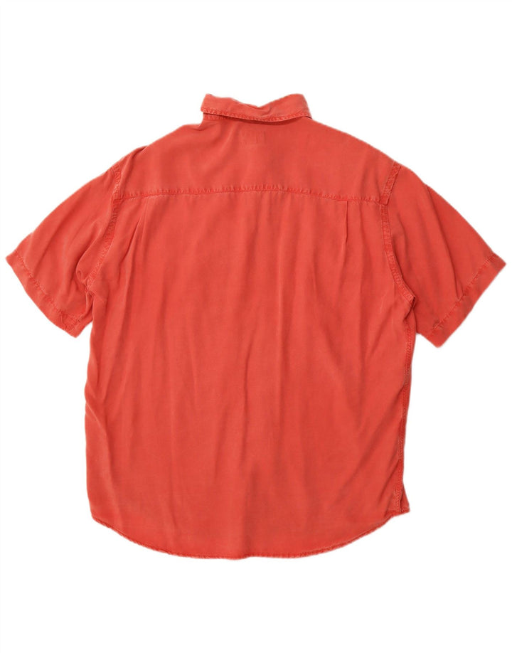 Koszula męska z krótkim rękawem TRUSSARDI JEANS, Lyocell w kolorze średnio czerwonym