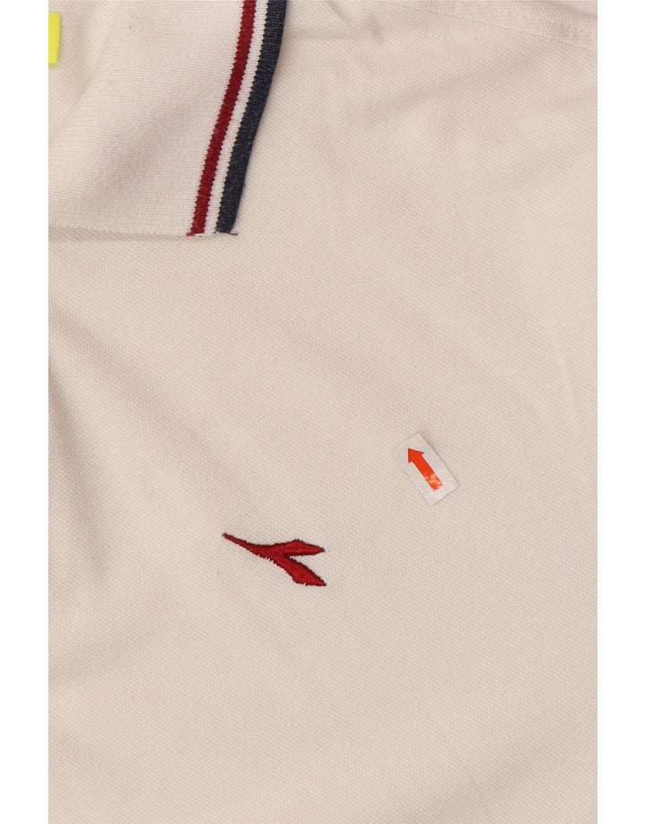 Męska koszulka polo DIADORA, średnia biała bawełna